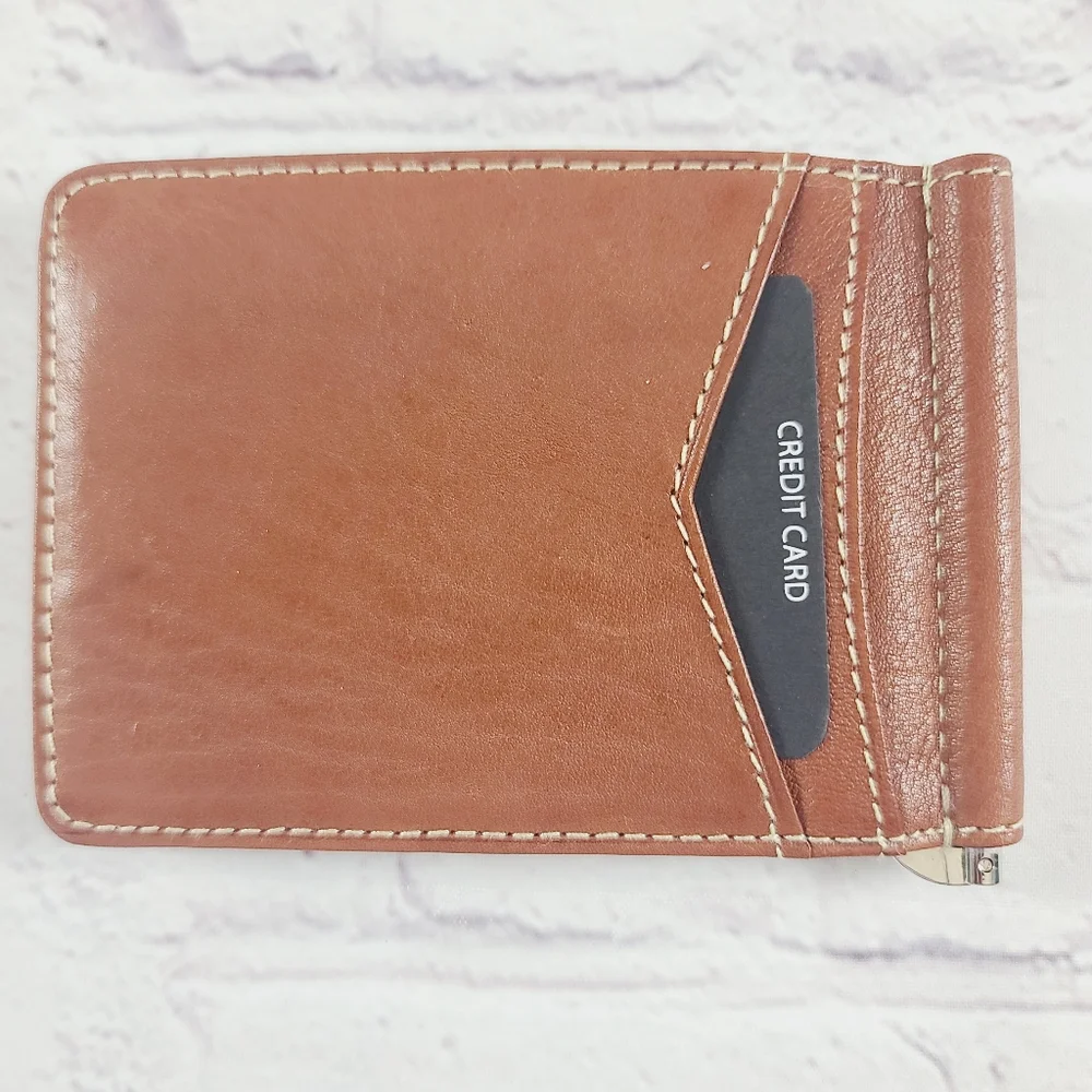Polochio RFDI Minimalist Card Wallet Brown Leather